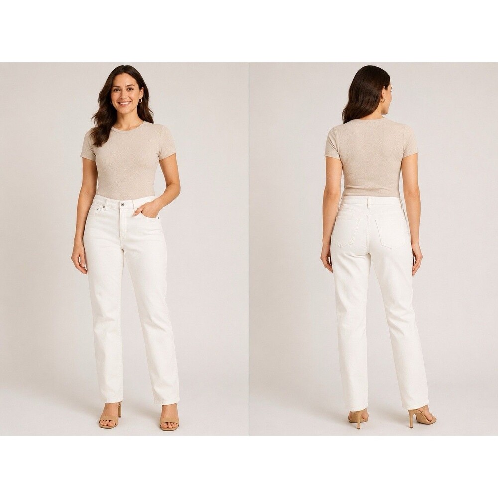 LIZ CLAIBORNE Classic Fit Straight Leg Women's White Jeans 8